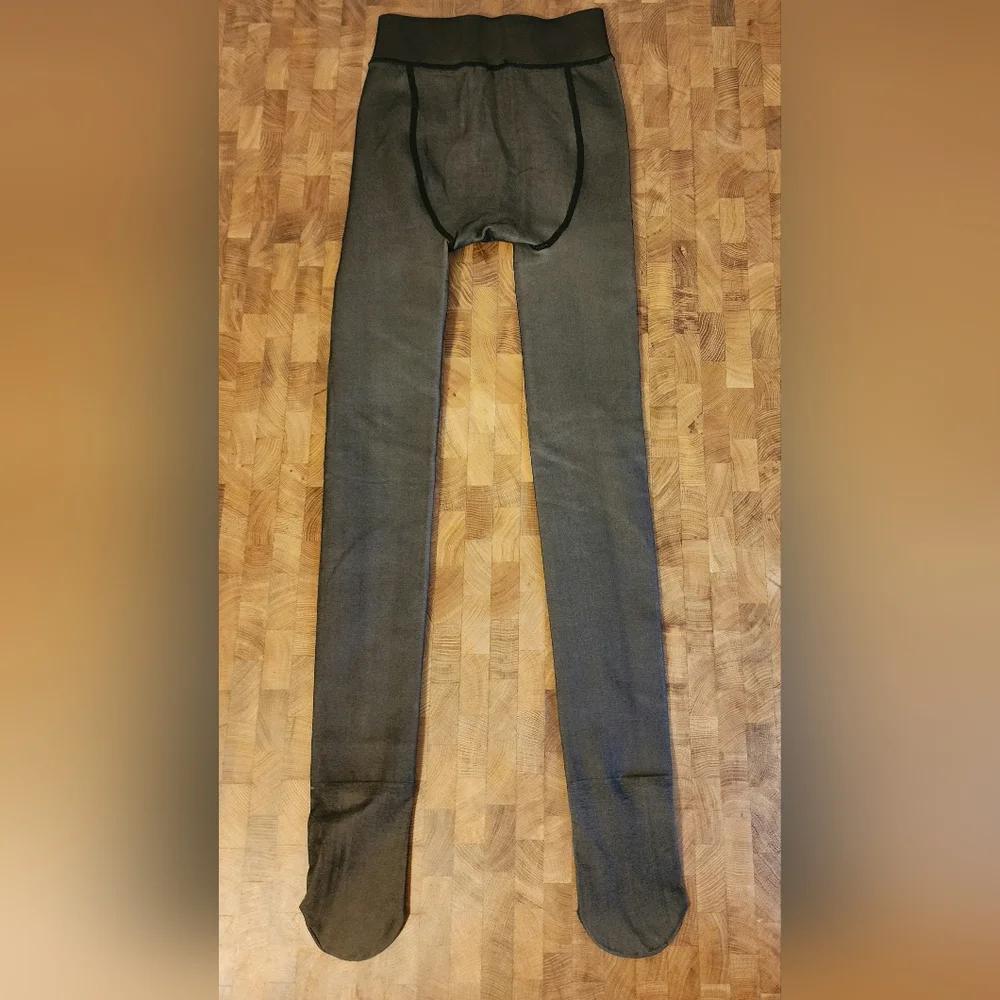🍂🍁❄️Heavy, lined, footed tights, black no size, see measurements new w/o tags.
